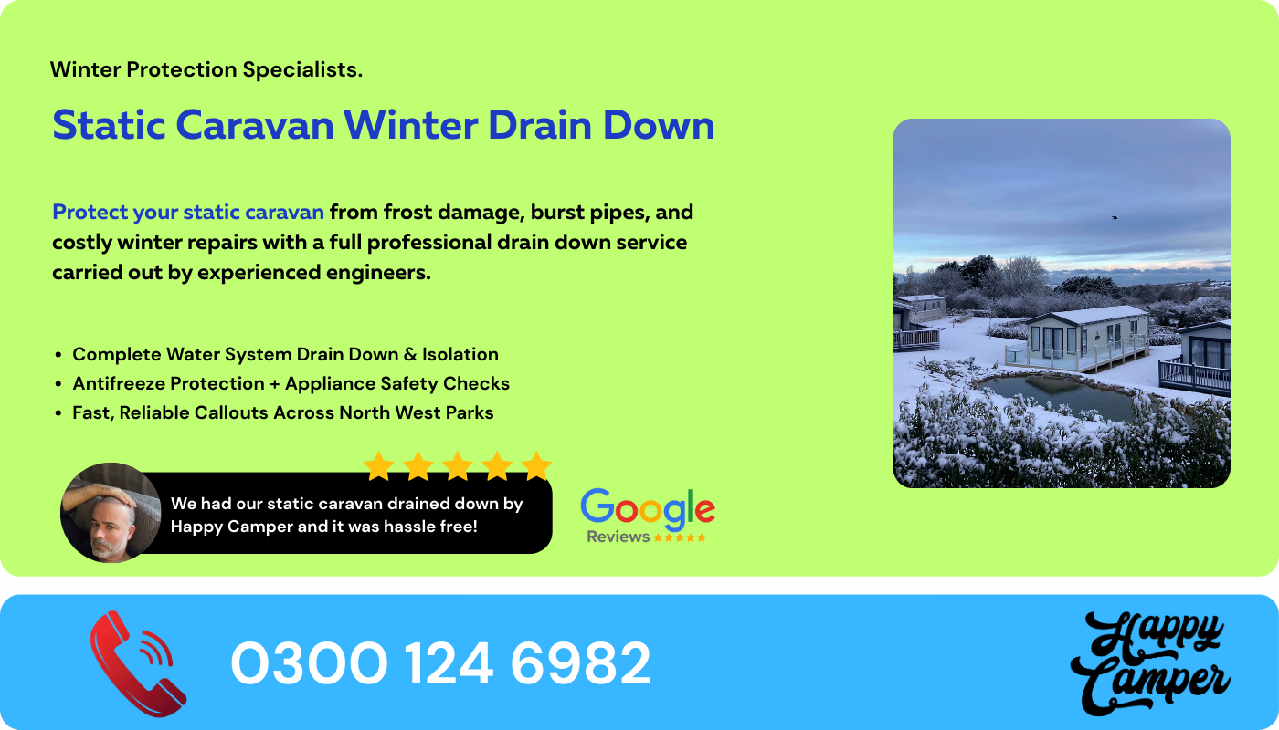 Static Caravan Winter Drain Down Service Northwich : Static Caravan Winterisation Northwich : Static Caravan Drain Down For Winter On Park Northwich : Mobile Static Caravan Winterisation Drain Down Service Northwich 