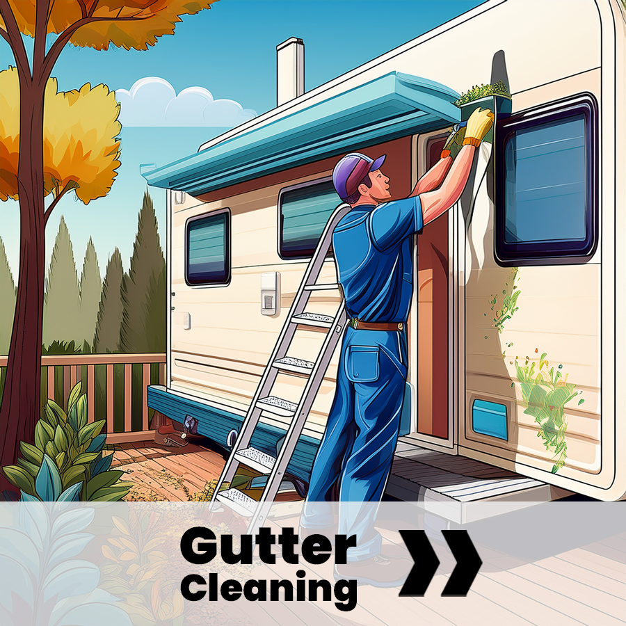 Static caravan gutter cleaning service Prestatyn and North Wales
